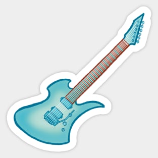 Blue green electric guitar Sticker